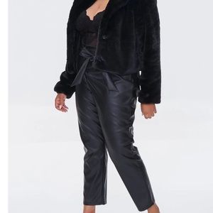 Forever 21 Plus high waist fake leather joggers size 1XL